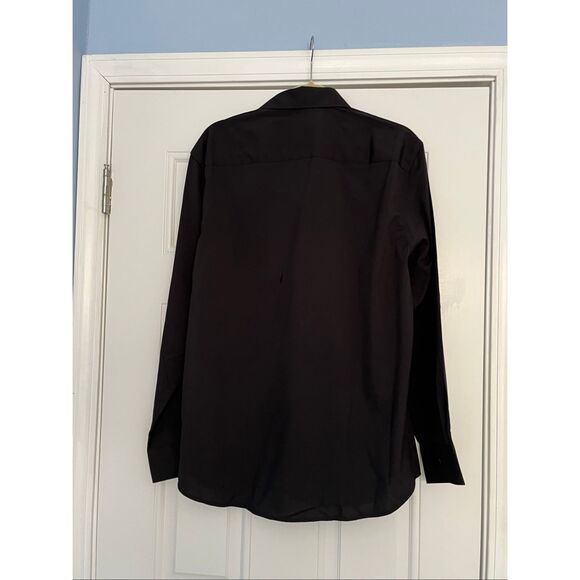 Shield-X Flex Men's Size Large Standard Fit Black Long Sleeve Button Down Shirt - Picture 8 of 8